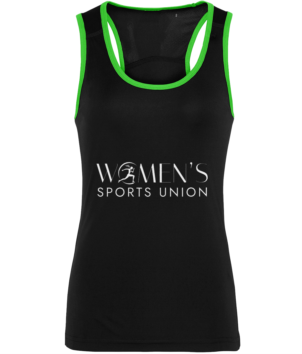 TR023 Women's TriDri® Panelled Fitness Vest - Black/Green