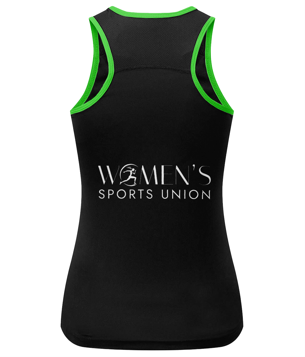 TR023 Women's TriDri® Panelled Fitness Vest - Black/Green - Image 3